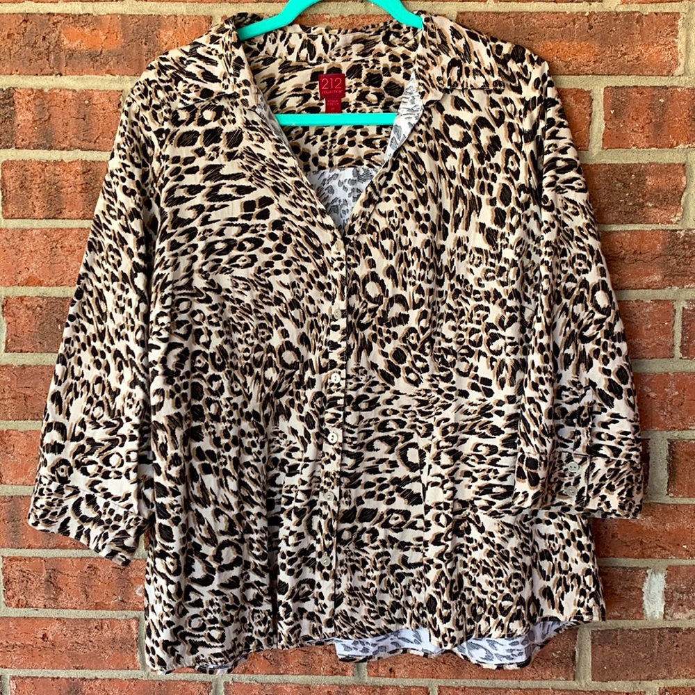 3/4 Sleeve Animal Print Shirt